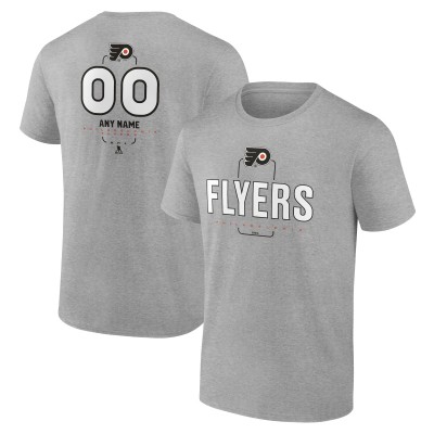 Футболка Philadelphia Flyers Gray Personalized Name & Number Midfielder
