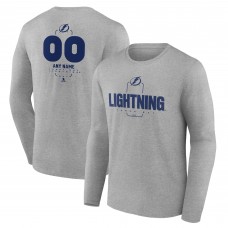 Футболка Tampa Bay Lightning Gray Personalized Name & Number Midfielder Long Sleeve Футболка Tampa Bay Lightning Gray Personalized Name & Number Midfielder Long Sleeve