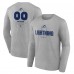 Футболка Tampa Bay Lightning Gray Personalized Name & Number Midfielder Long Sleeve