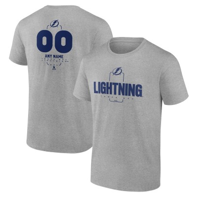 Футболка Tampa Bay Lightning Gray Personalized Name & Number Midfielder