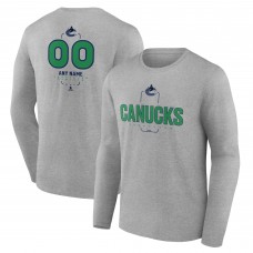 Vancouver Canucks Gray Personalized Name & Number Midfielder Long Sleeve T-Shirt