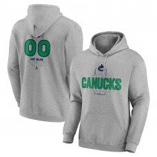Vancouver Canucks Gray Personalized Name & Number Midfielder Pullover Hoodie