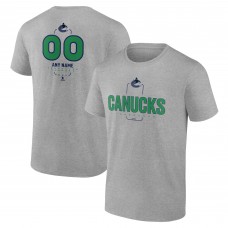 Vancouver Canucks Gray Personalized Name & Number Midfielder T-Shirt