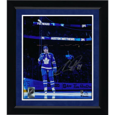 Фото с автографом Auston Matthews Toronto Maple Leafs Fanatics Authentic 8" x 10" Blue Jersey Pregame Salute Фото с автографом Auston Matthews Toronto Maple Leafs Fanatics Authentic 8" x 10" Blue Jersey Pregame Salute