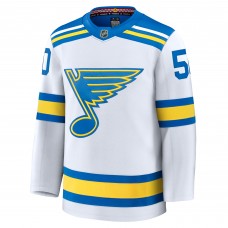 St. Louis Blues Jordan Binnington Fanatics White Away Premium Player Jersey