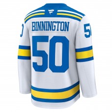 St. Louis Blues Jordan Binnington Fanatics White Away Premium Player Jersey