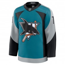 San Jose Sharks Macklin Celebrini Fanatics Teal Alternate Premium Player Jersey