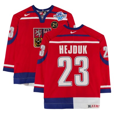 Milan Hejduk Team Czech Republic Fanatics Authentic Game-Used #23 Red Nike Jersey from the 2004 World Cup of Hockey