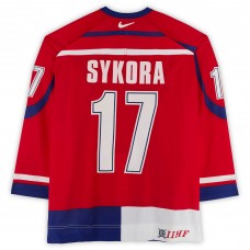 Petr Sykora Team Czech Republic Fanatics Authentic Game-Used #17 Red Nike Jersey from the 2004 World Cup of Hockey