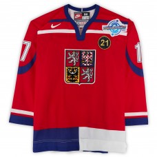 Petr Sykora Team Czech Republic Fanatics Authentic Game-Used #17 Red Nike Jersey from the 2004 World Cup of Hockey