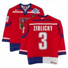 Marek Zidlicky Team Czech Republic Fanatics Authentic Game-Used #3 Red Nike Jersey from the 2004 World Cup of Hockey