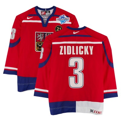 Marek Zidlicky Team Czech Republic Fanatics Authentic Game-Used #3 Red Nike Jersey from the 2004 World Cup of Hockey