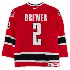 Eric Brewer Team Canada Fanatics Authentic Game-Used #2 Red Nike Jersey from the 2004 World Cup of Hockey