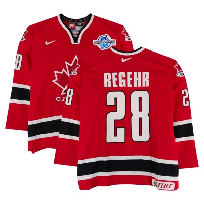 Robyn Regehr Team Canada Fanatics Authentic Game-Used #28 Red Nike Jersey from the 2004 World Cup of Hockey