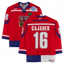 Petr Cajanek Team Czech Republic Fanatics Authentic Game-Used #16 Red Nike Jersey from the 2004 World Cup of Hockey
