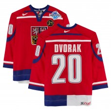 Radek Dvorak Team Czech Republic Fanatics Authentic Game-Used #20 Red Nike Jersey from the 2004 World Cup of Hockey