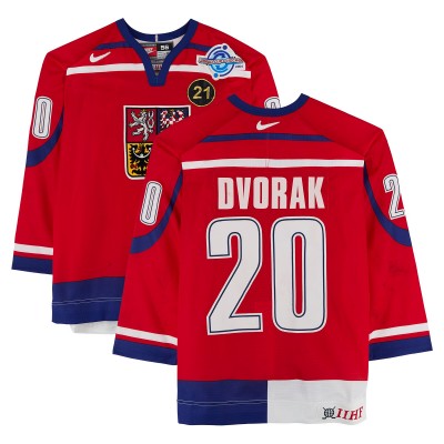 Radek Dvorak Team Czech Republic Fanatics Authentic Game-Used #20 Red Nike Jersey from the 2004 World Cup of Hockey
