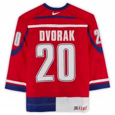 Radek Dvorak Team Czech Republic Fanatics Authentic Game-Used #20 Red Nike Jersey from the 2004 World Cup of Hockey
