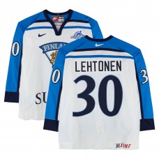 Kari Lehtonen Team Finland Fanatics Authentic Game-Used #30 White Nike Jersey from the 2004 World Cup of Hockey