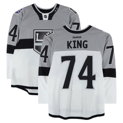 Тренировочный джерси Dwight King Los Angeles Kings Fanatics Authentic White vs. San Jose Sharks on February 21, 2015
