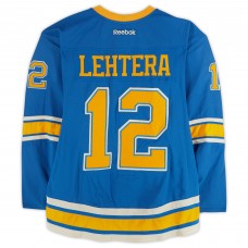 Jori Lehtera St. Louis Blues Fanatics Authentic Practice-Used #12 Blue Reebok Jersey vs. Chicago Blackhawks on January 2, 2017 - NHL Winter Classic - Worn During Warm-Ups