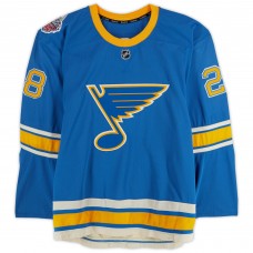 Kyle Brodziak St. Louis Blues Fanatics Authentic Practice-Used #28 Blue Reebok Jersey vs. Chicago Blackhawks on January 2, 2017 - NHL Winter Classic - Worn During Warm-Ups