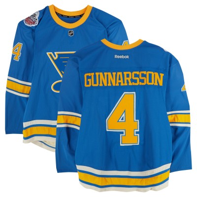 Carl Gunnarsson St. Louis Blues Fanatics Authentic Practice-Used #4 Blue Reebok Jersey vs. Chicago Blackhawks on January 2, 2017 - NHL Winter Classic - Worn During Warm-Ups
