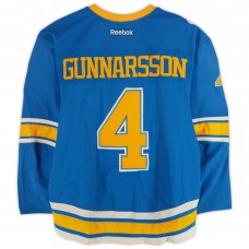 Carl Gunnarsson St. Louis Blues Fanatics Authentic Practice-Used #4 Blue Reebok Jersey vs. Chicago Blackhawks on January 2, 2017 - NHL Winter Classic - Worn During Warm-Ups