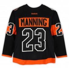 Brandon Manning Philadelphia Flyers Fanatics Authentic Practice-Used #23 Black Reebok Jersey vs. Pittsburgh Penguins on February 25, 2017 - NHL Stadium Series - Worn During Warm-Ups