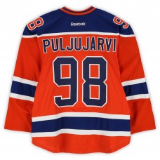Jesse Puljujarvi Edmonton Oilers Fanatics Authentic Practice-Used #98 Orange Reebok Jersey vs. Winnipeg Jets on October 23, 2016 - NHL Heritage Classic - Worn During Warm-Ups