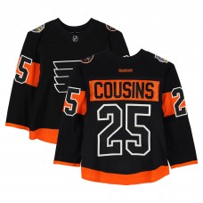 Nick Cousins Philadelphia Flyers Fanatics Authentic Practice-Used #25 Black Reebok Jersey vs. Pittsburgh Penguins on February 25, 2017 - NHL Stadium Series - Worn During Warm-Ups