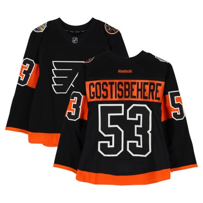 Shayne Gostisbehere Philadelphia Flyers Fanatics Authentic Practice-Used #53 Black Reebok Jersey vs. Pittsburgh Penguins on February 25, 2017 - NHL Stadium Series - Worn During Warm-Ups