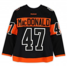 Andrew MacDonald Philadelphia Flyers Fanatics Authentic Practice-Used #47 Black Reebok Jersey vs. Pittsburgh Penguins on February 25, 2017 - NHL Stadium Series - Worn During Warm-Ups