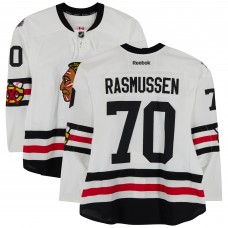 Dennis Rasmussen Chicago Blackhawks Fanatics Authentic Practice-Used #70 White Reebok Jersey vs. St. Louis Blues on January 2, 2017 - NHL Winter Classic - Worn During Warm-Ups Dennis Rasmussen Chicago Blackhawks Fanatics Authentic Practice-Used #70 White Reebok Jersey vs. St. Louis Blues on January 2, 2017 - NHL Winter Classic - Worn During Warm-Ups