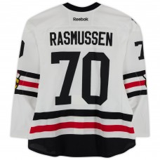 Dennis Rasmussen Chicago Blackhawks Fanatics Authentic Practice-Used #70 White Reebok Jersey vs. St. Louis Blues on January 2, 2017 - NHL Winter Classic - Worn During Warm-Ups Dennis Rasmussen Chicago Blackhawks Fanatics Authentic Practice-Used #70 White Reebok Jersey vs. St. Louis Blues on January 2, 2017 - NHL Winter Classic - Worn During Warm-Ups