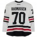 Dennis Rasmussen Chicago Blackhawks Fanatics Authentic Practice-Used #70 White Reebok Jersey vs. St. Louis Blues on January 2, 2017 - NHL Winter Classic - Worn During Warm-Ups