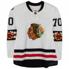 Dennis Rasmussen Chicago Blackhawks Fanatics Authentic Practice-Used #70 White Reebok Jersey vs. St. Louis Blues on January 2, 2017 - NHL Winter Classic - Worn During Warm-Ups Dennis Rasmussen Chicago Blackhawks Fanatics Authentic Practice-Used #70 White Reebok Jersey vs. St. Louis Blues on January 2, 2017 - NHL Winter Classic - Worn During Warm-Ups