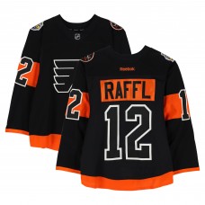 Michael Raffl Philadelphia Flyers Fanatics Authentic Practice-Used #12 Black Reebok Jersey vs. Pittsburgh Penguins on February 25, 2017 - NHL Stadium Series - Worn During Warm-Ups
