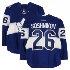 Nikita Soshnikov Toronto Maple Leafs Fanatics Authentic Practice-Used #26 Blue Reebok Jersey vs. Detroit Red Wings on January 1, 2017 - NHL Centennial Classic - Worn During Warm-Ups