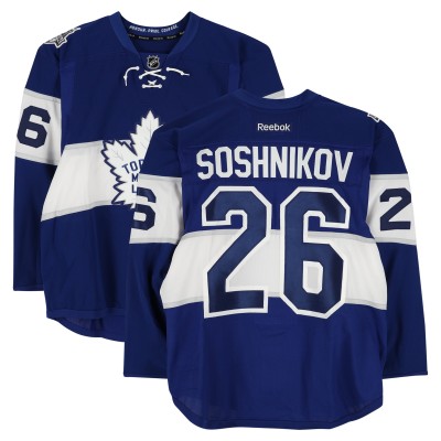 Nikita Soshnikov Toronto Maple Leafs Fanatics Authentic Practice-Used #26 Blue Reebok Jersey vs. Detroit Red Wings on January 1, 2017 - NHL Centennial Classic - Worn During Warm-Ups