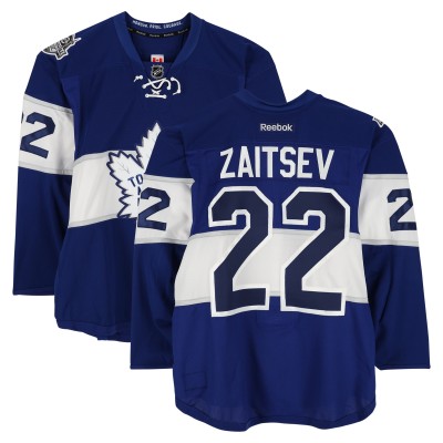 Nikita Zaitsev Toronto Maple Leafs Fanatics Authentic Practice-Used #22 Blue Reebok Jersey vs. Detroit Red Wings on January 1, 2017 - NHL Centennial Classic - Worn During Warm-Ups