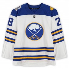 Zemgus Girgensons Buffalo Sabres Fanatics Authentic Practice-Used #28 White adidas Jersey vs. New York Rangers on January 1, 2018 - NHL Winter Classic - Worn During Warm-Ups