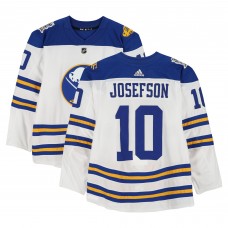 Jacob Josefson Buffalo Sabres Fanatics Authentic Practice-Used #10 White adidas Jersey vs. New York Rangers on January 1, 2018 - NHL Winter Classic - Worn During Warm-Ups