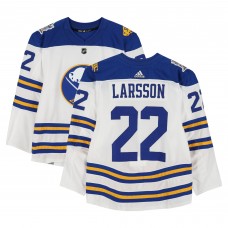 Johan Larsson Buffalo Sabres Fanatics Authentic Practice-Used #22 White adidas Jersey vs. New York Rangers on January 1, 2018 - NHL Winter Classic - Worn During Warm-Ups