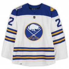 Johan Larsson Buffalo Sabres Fanatics Authentic Practice-Used #22 White adidas Jersey vs. New York Rangers on January 1, 2018 - NHL Winter Classic - Worn During Warm-Ups