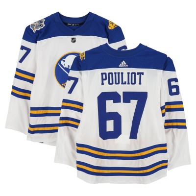 Benoit Pouliot Buffalo Sabres Fanatics Authentic Practice-Used #67 White adidas Jersey vs. New York Rangers on January 1, 2018 - NHL Winter Classic - Worn During Warm-Ups