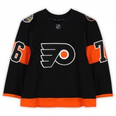 Chris VandeVelde Philadelphia Flyers Fanatics Authentic Practice-Used #76 Black Reebok Jersey vs. Pittsburgh Penguins on February 25, 2017 - NHL Stadium Series - Worn During Warm-Ups