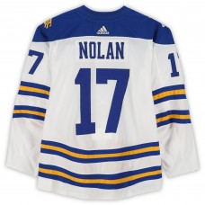 Jordan Nolan Buffalo Sabres Fanatics Authentic Practice-Used #17 White adidas Jersey vs. New York Rangers on January 1, 2018 - NHL Winter Classic - Worn During Warm-Ups