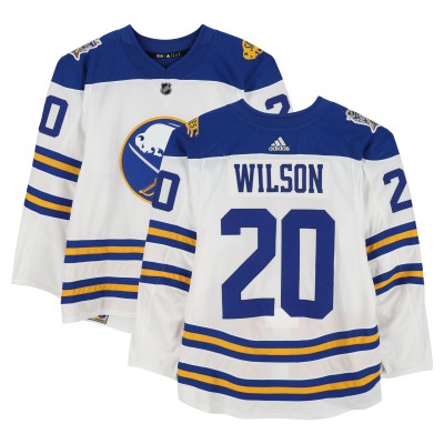Scott Wilson Buffalo Sabres Fanatics Authentic Practice-Used #20 White adidas Jersey vs. New York Rangers on January 1, 2018 - NHL Winter Classic - Worn During Warm-Ups