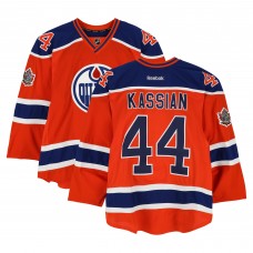 Zack Kassian Edmonton Oilers Fanatics Authentic Practice-Used #44 Orange Reebok Jersey vs. Winnipeg Jets on October 23, 2016 - NHL Heritage Classic - Worn During Warm-Ups